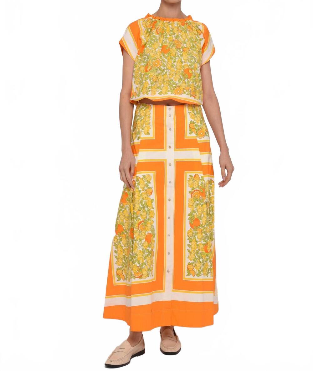 NEW LOVE THE LABEL berri midi skirt in orange blossom